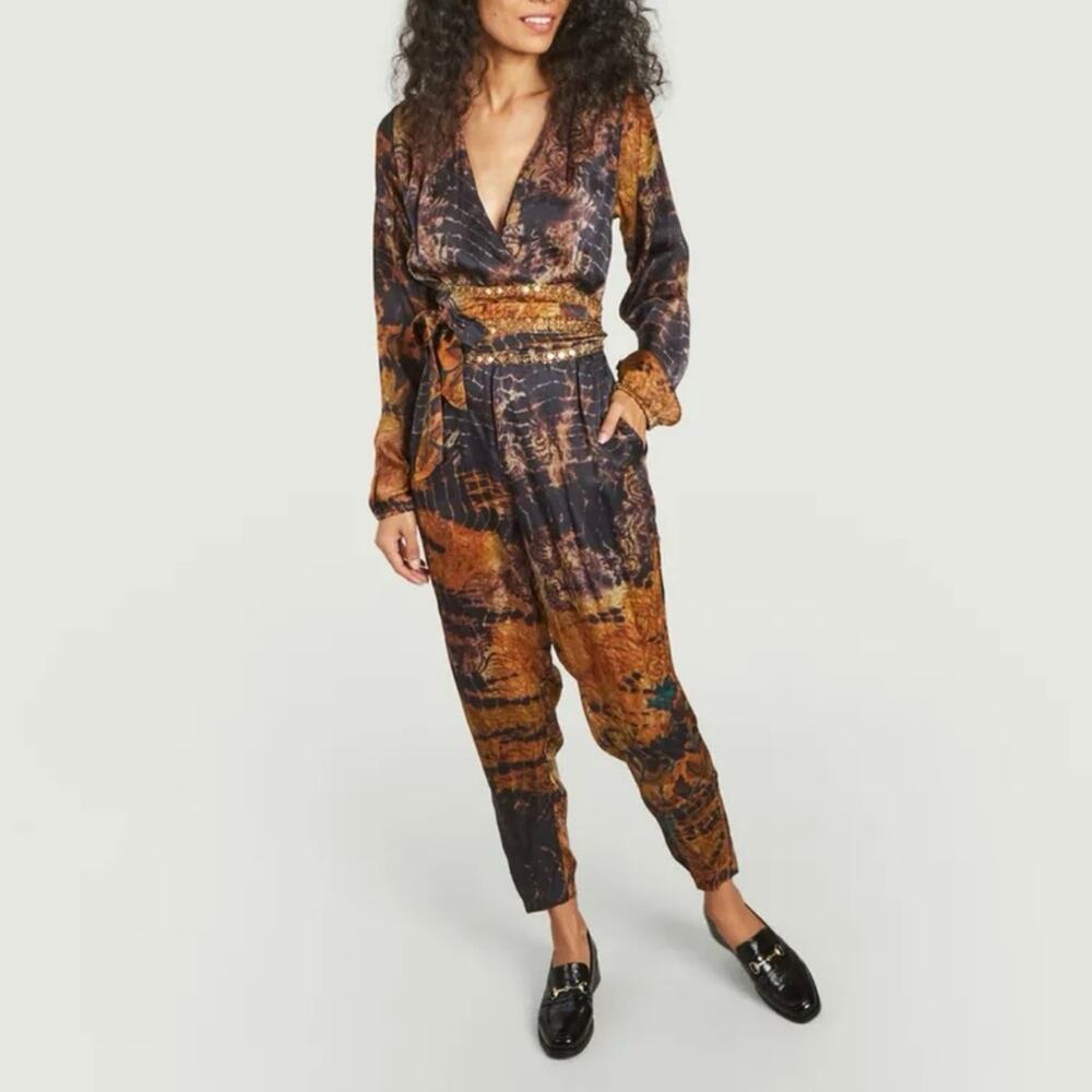 MESDEMOISELLES Hopi Jumpsuit Tie Dye Abstract Print Size 36 or 4 US
